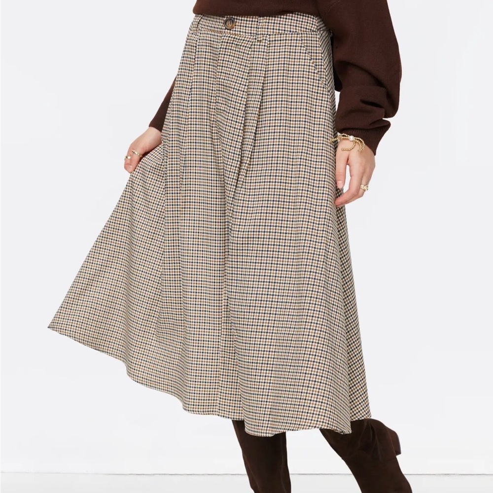 Cider Checkered Trowser Skirt